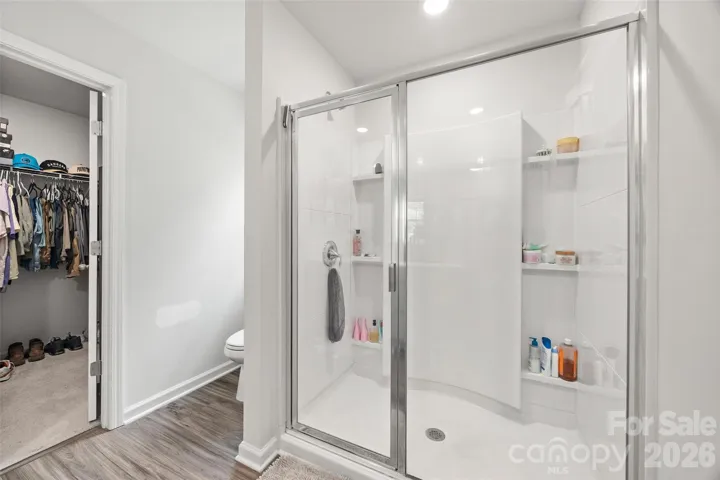 Upstairs primary bath walk-in shower