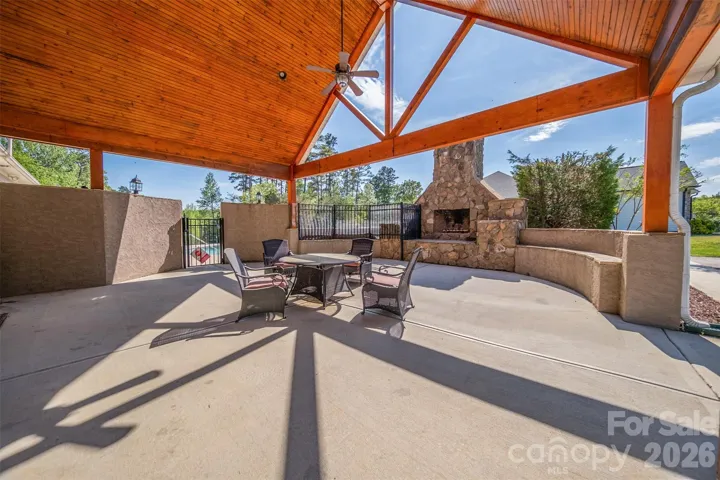 Community clubhouse fireplace