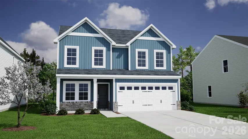 Rendering Only of the Lancaster plan  (A elevation with stone accent) - Home is under construction