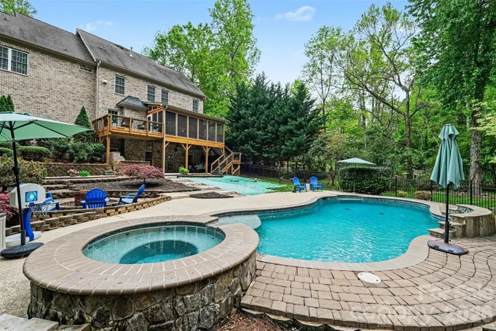 Gunite/ Pebble Tec pool with spa