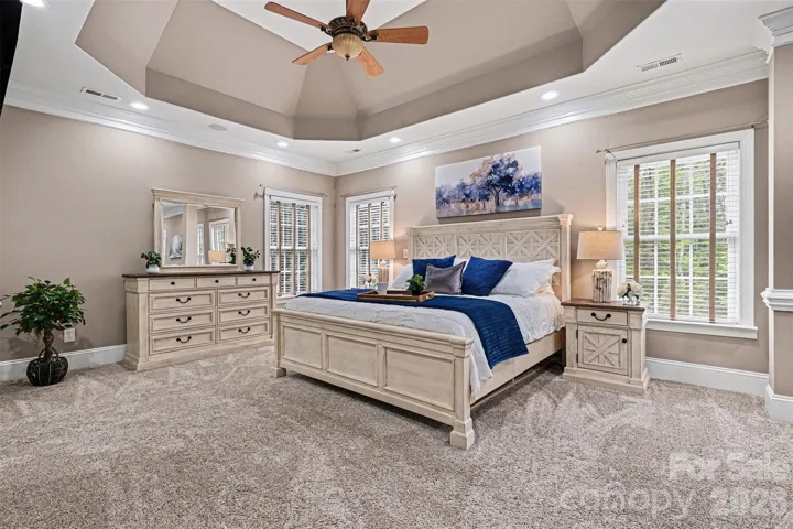 Large Primary suite with sitting area and fireplace 