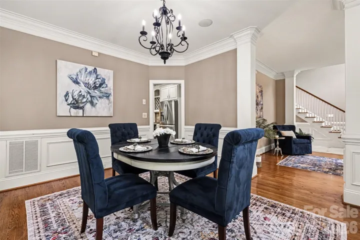 Formal dining room with lots of windows