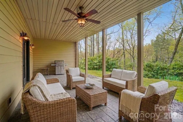 Basement covered patio - Virtually staged