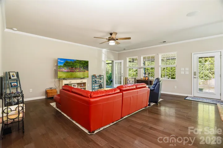 Great Room with crown molding detail