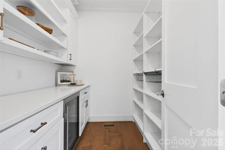 Walk-In Pantry With Beverage Refrigerator