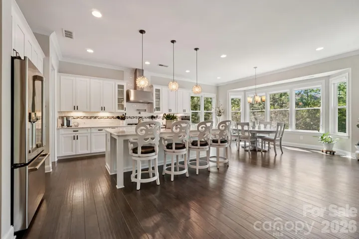 Spacious, open kitchen with large island