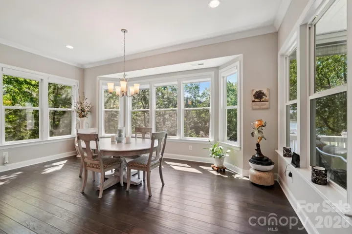 Dining area with beautiful lake views