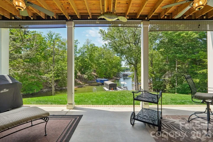Basement level porch