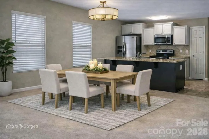 Breakfast area virtually staged