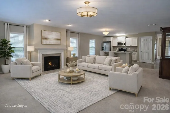 Living room virtually staged 