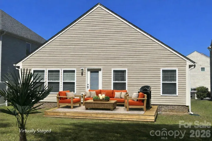 Backyard deck virturally staged