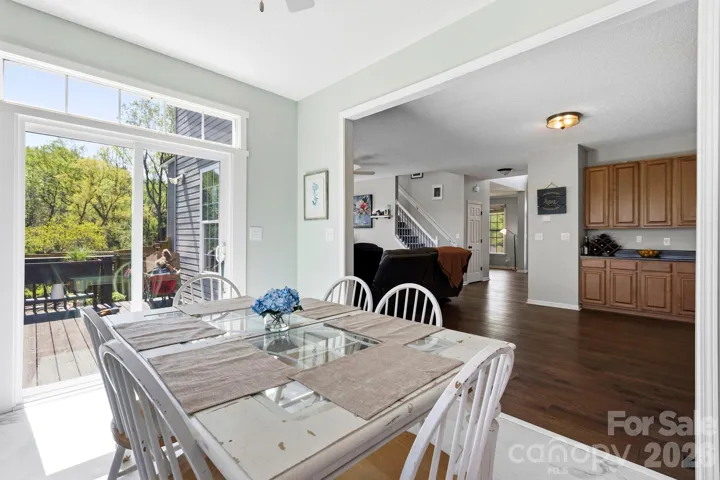 Large Sliding glass door leading out to the deck