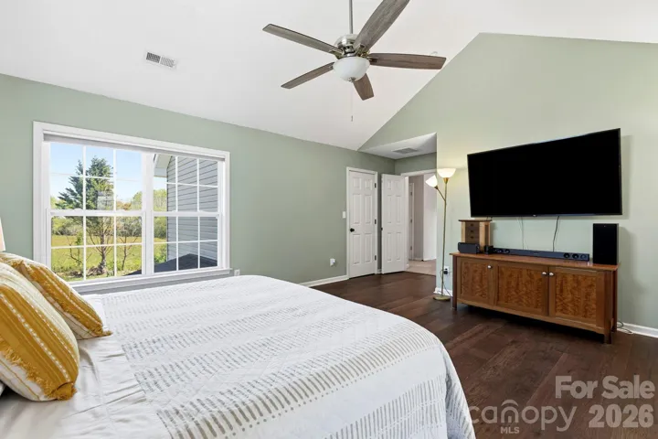 High ceilings and a walk-in closet
