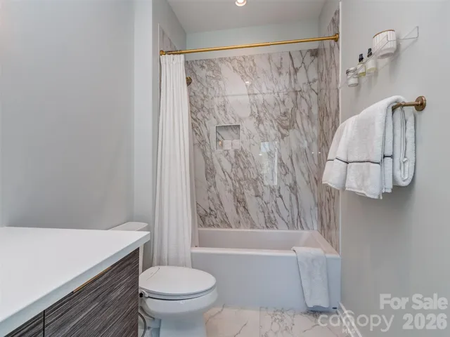 Guest Bath with Quartz Vanity, & Tub Shower Combo