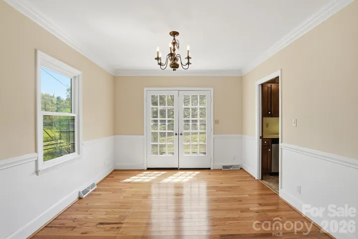 Dining room with French doors to the patio.  