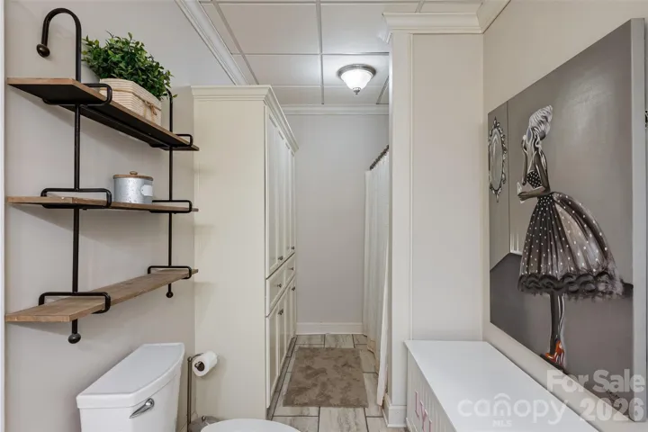 Step in shower & additional storage.