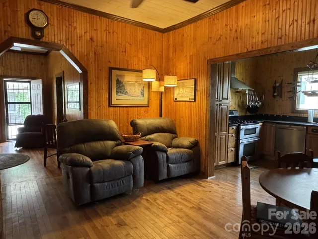 Living and dining area off of the kitchen