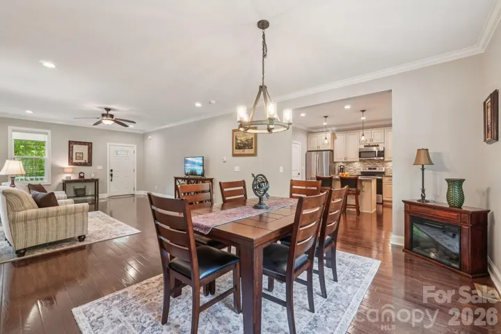 Dining area is spacious and open