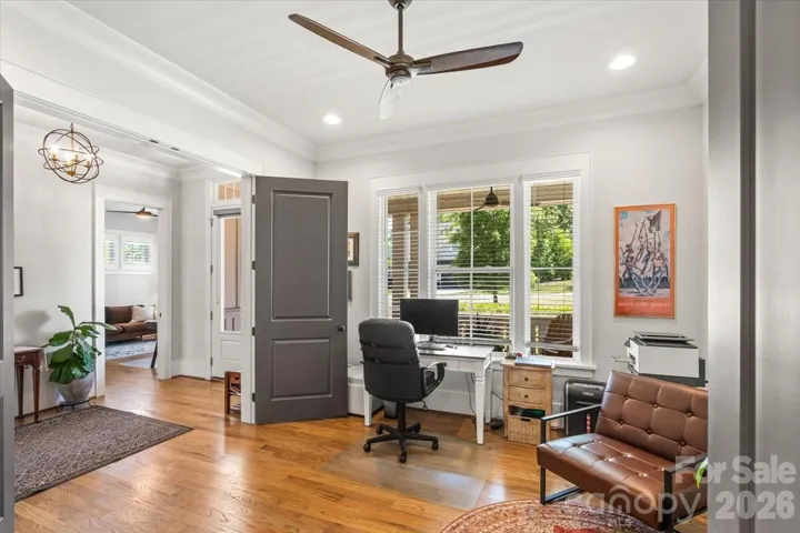 A formal dining room or a work-from-home setup, ready and waiting... plenty of light, plenty of focus