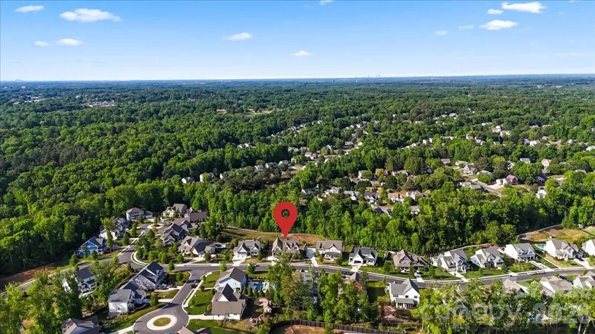 A wider view shows just how green and wooded this corner of Fort Mill really is.