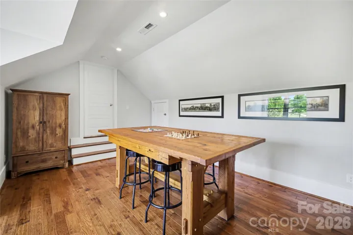 Bed #4/Bonus has fixed storage, wood floors and overlooks the front yard