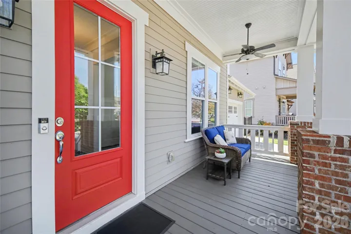 Enjoy the outdoors on the oversized front porch that overlooks the pocket park