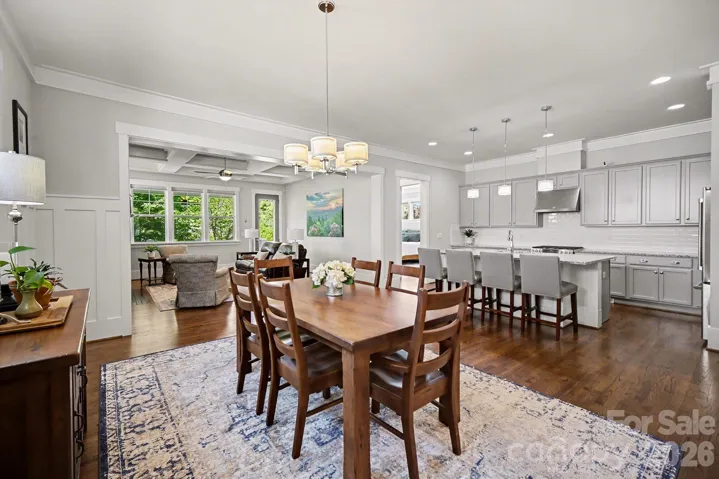 Spacious dining area opens to the chef's kitchen and living room