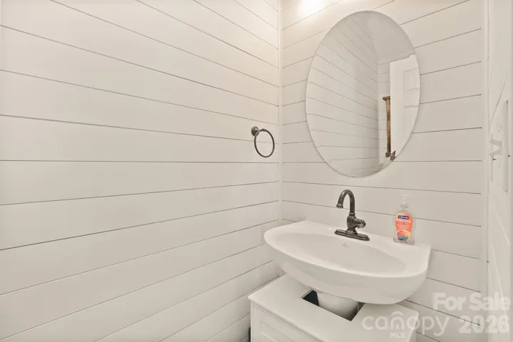 Powder Room with Shiplap Accents