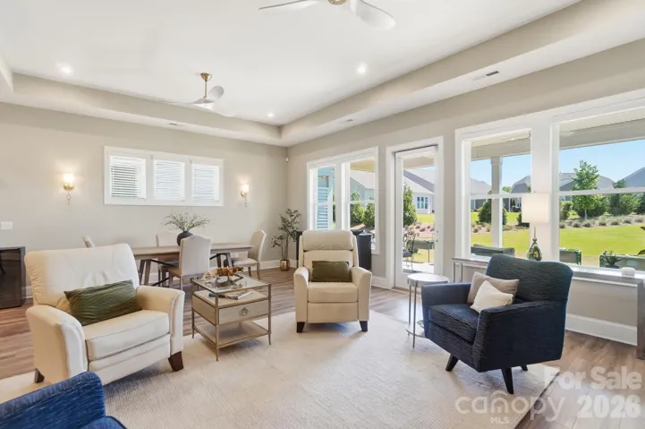 Abundant windows bring in beautiful natural light throughout the space.
