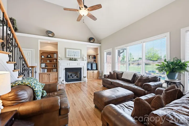 Great Room with Gas Log Fireplace and Built-Ins