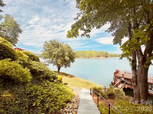 View descending to boat dock