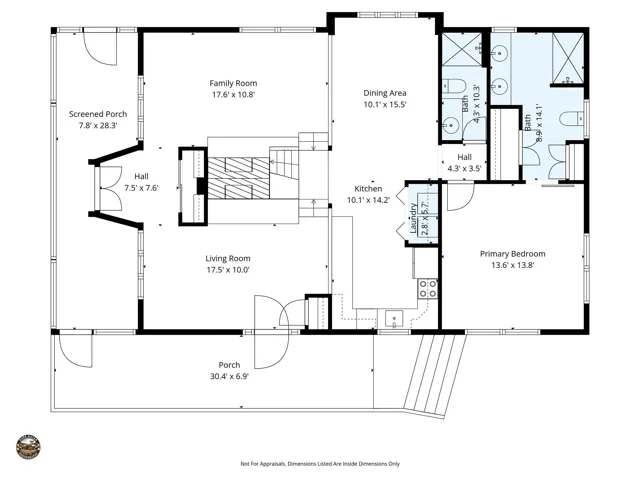Main Level Floor Plan and Measurements
