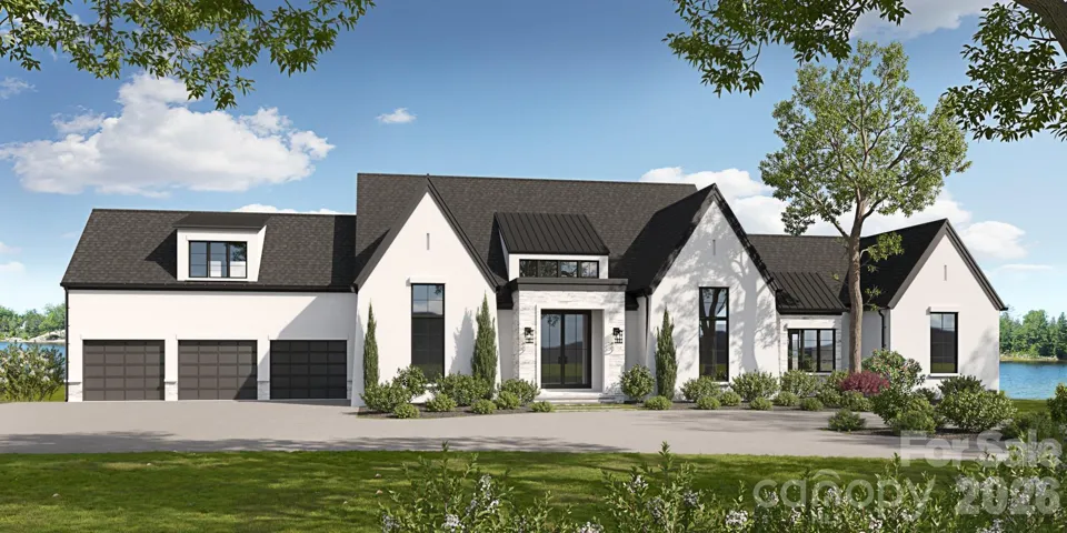 Coming June 2026 - Rendering of front of house-Nestled on 1.42 acres of Lake Norman waterfront!