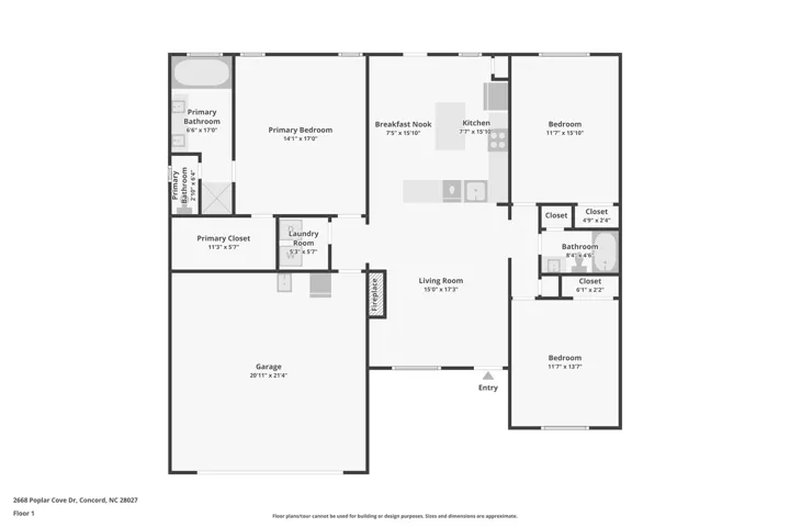 Single story with split bedroom plan
