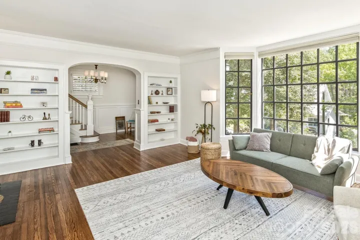 Built in bookshelves