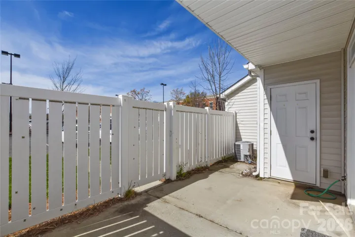 Fenced private patio