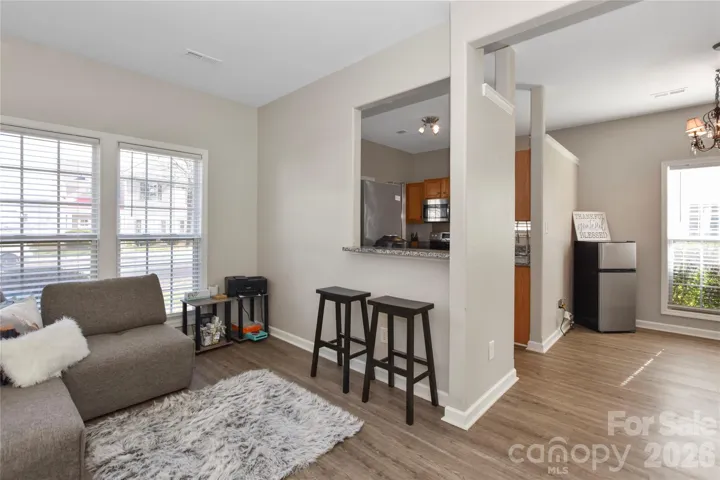 Bar leading from kitchen to den/office