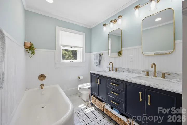 Original tub and updated master bath