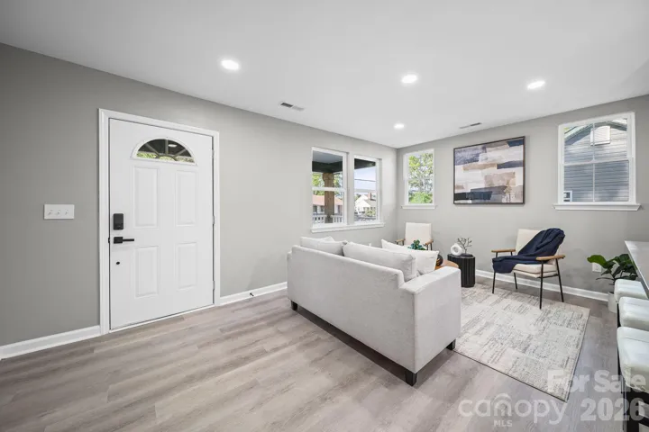 Front door welcomes you into the living room