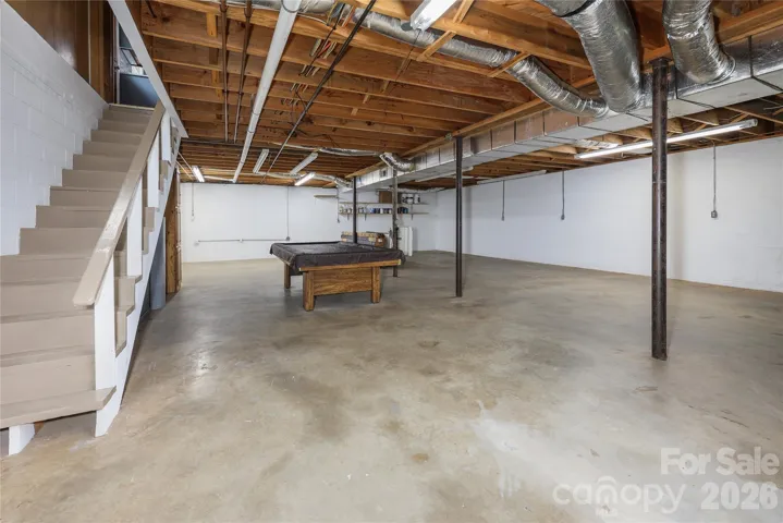 Basement( heated and cooled) with stairs to the dining area