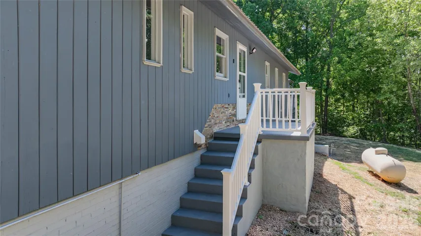 Steps to the dining area from back yard