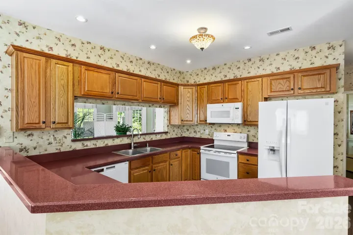 Kitchen with ample cabinet space 