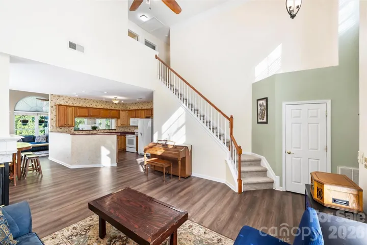 Living Room with soaring ceilings 