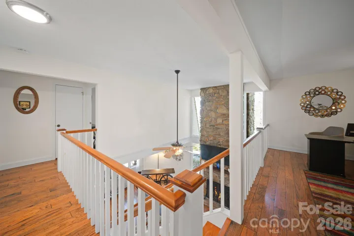 Upstairs is open to the main level