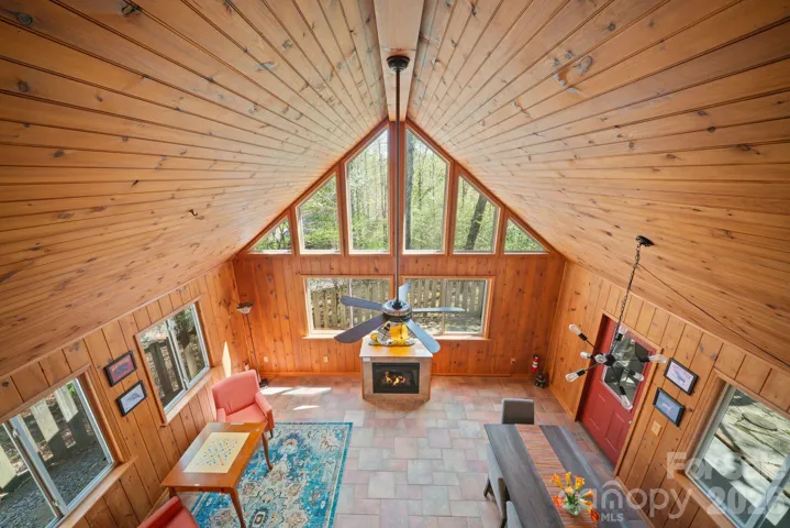 View of the family room from the loft