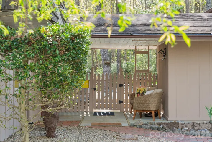 Cozy covered patio just outside the front door