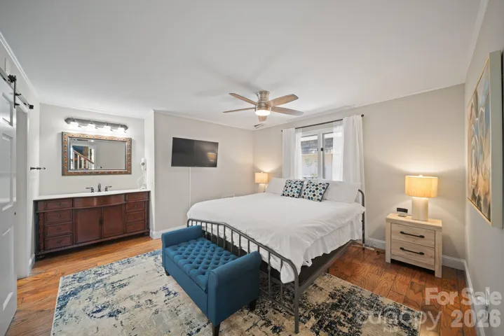 Primary bedroom with walk in closet