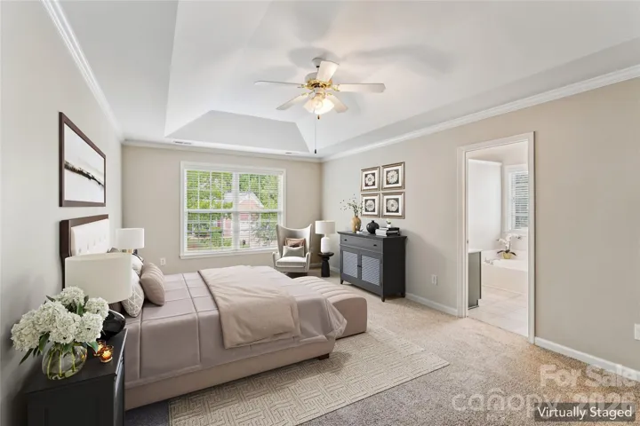 Primary bedroom virtually staged