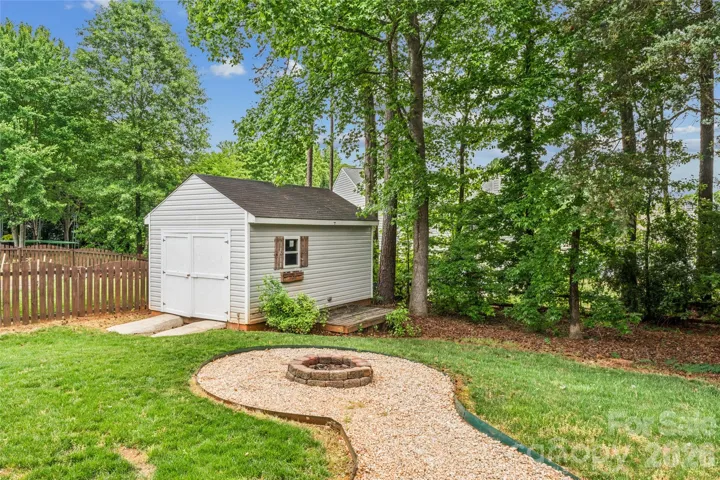 Shed and firepit