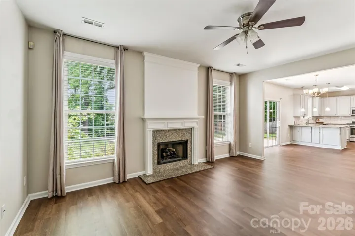 Living room with gas fireplace